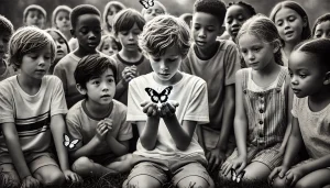 kids holding butterfly