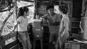 kids standing around a water cooler